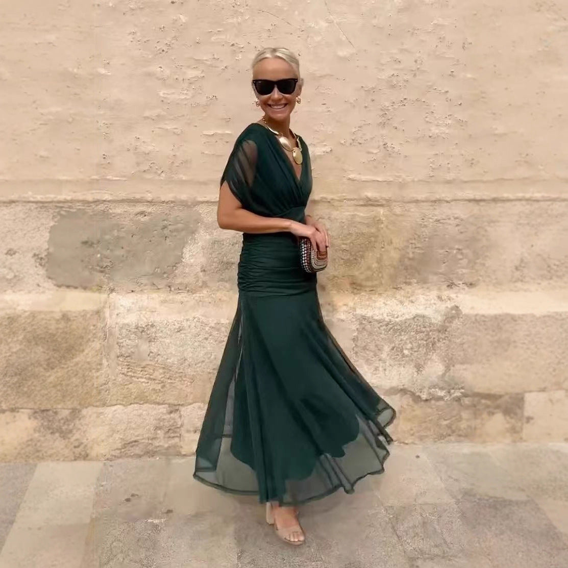 Elegantní Šaty Rebeca pro Ženy – Večerní Styl s Průhlednými Rukávy