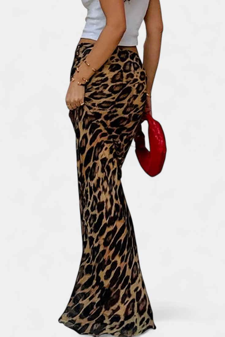 Elena | Maxi sukně s leopardím vzorem