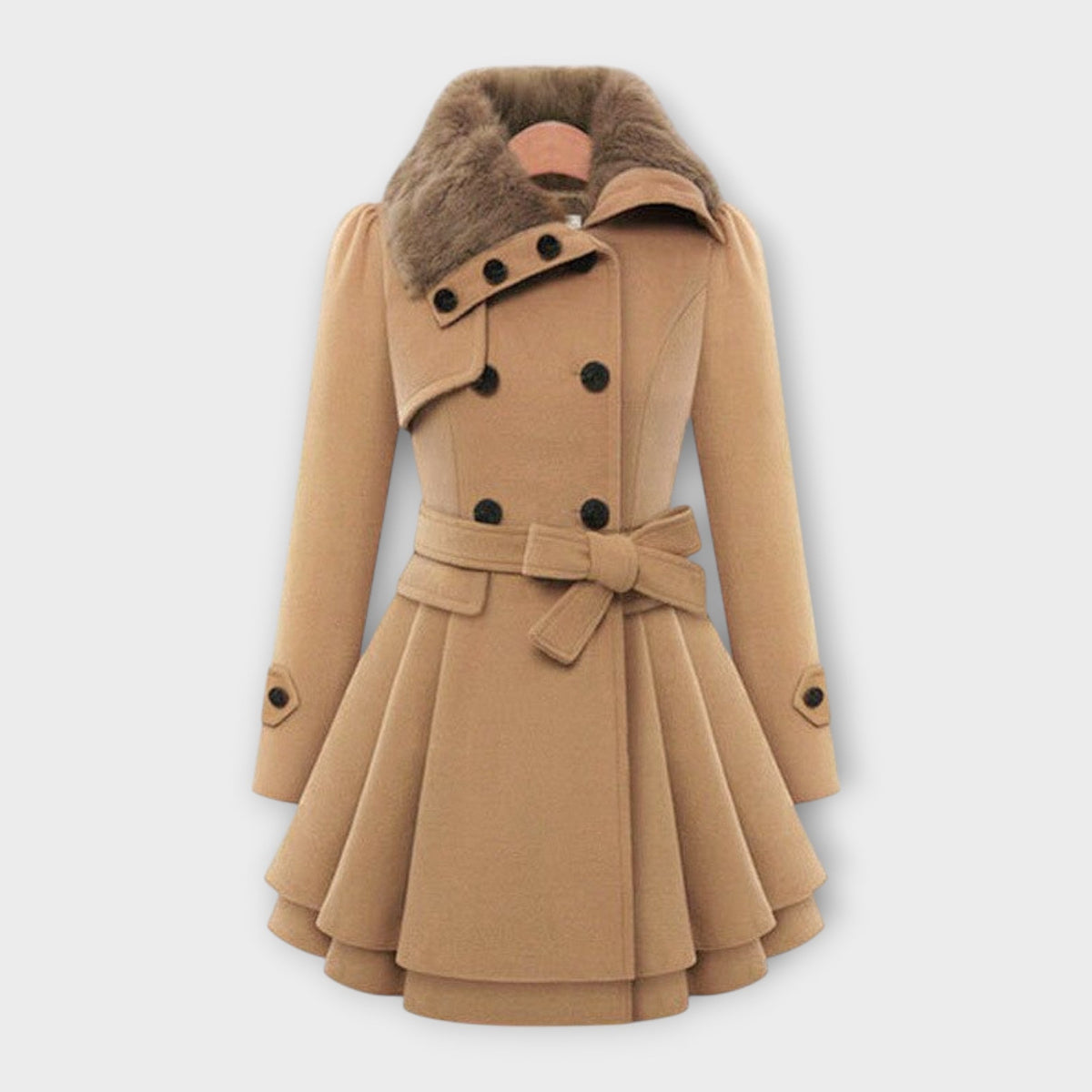 Emma - Elegantní kabát s kožešinovým límcem