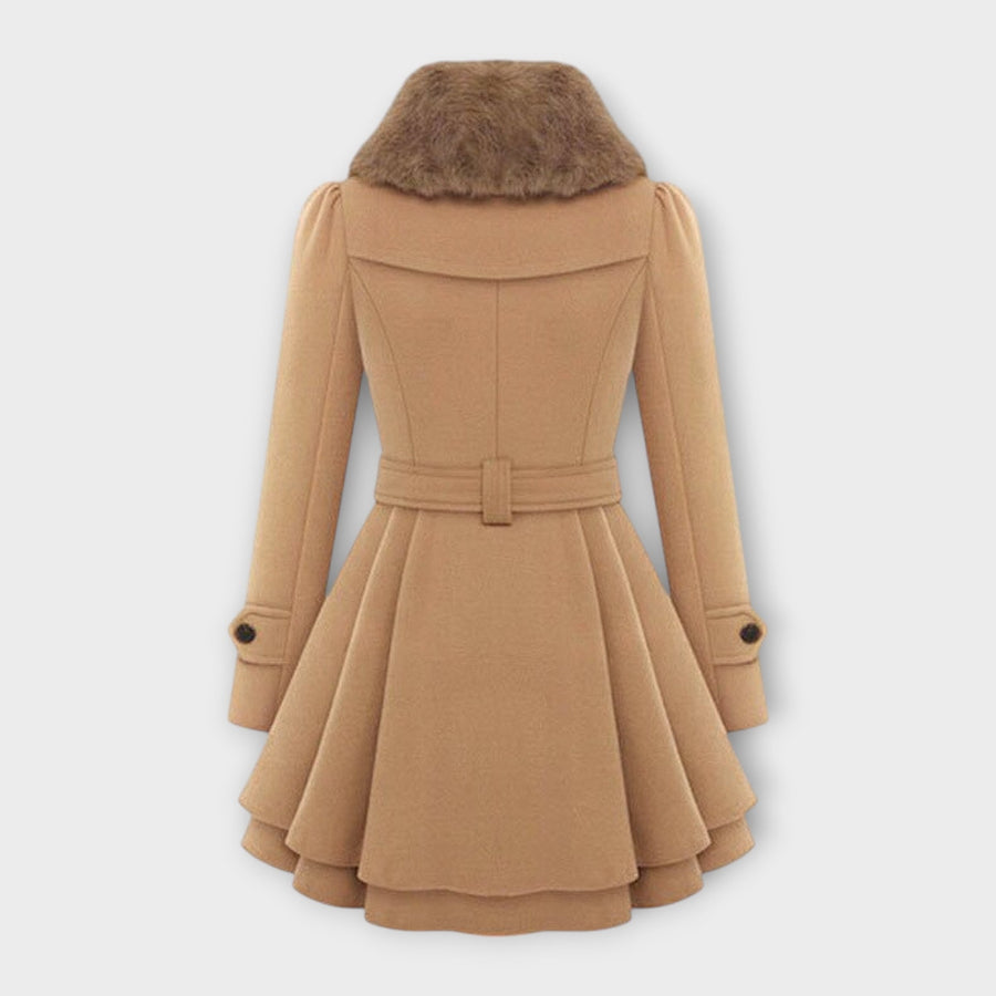 Emma - Elegantní kabát s kožešinovým límcem