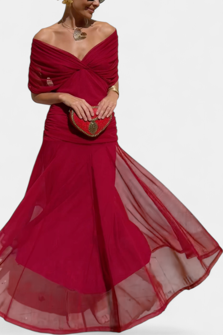 Elegantní Šaty Rebeca pro Ženy – Večerní Styl s Průhlednými Rukávy