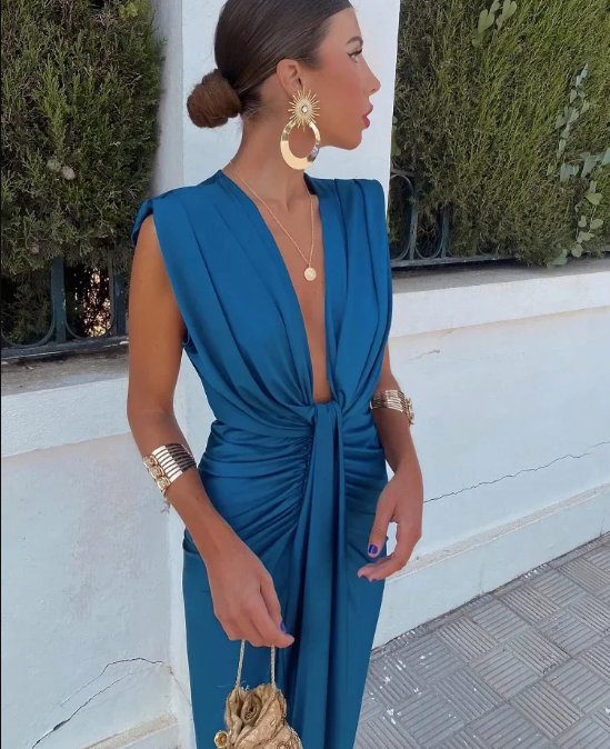Rita Saténová Večerní Šaty pro Ženy – Elegantní a Světlé