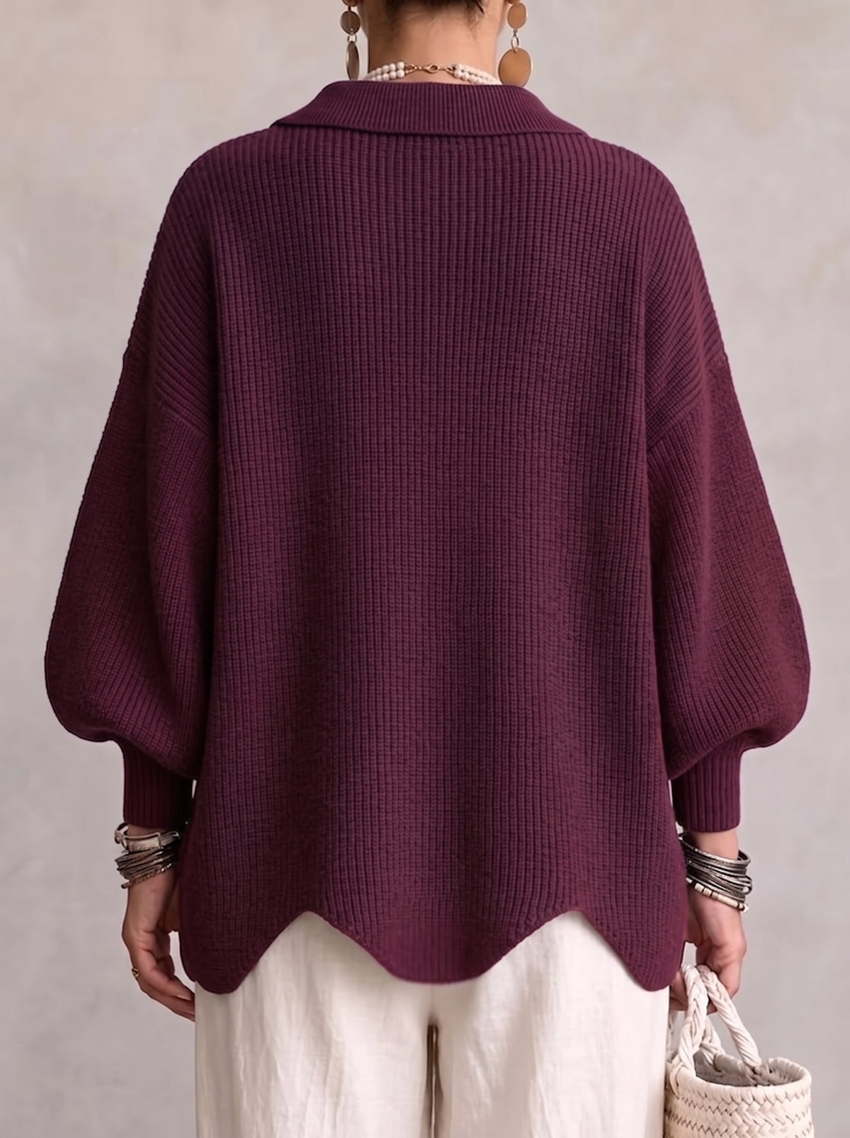 Isadora | Oversize kardigan s límcem a velkými kovovými knoflíky