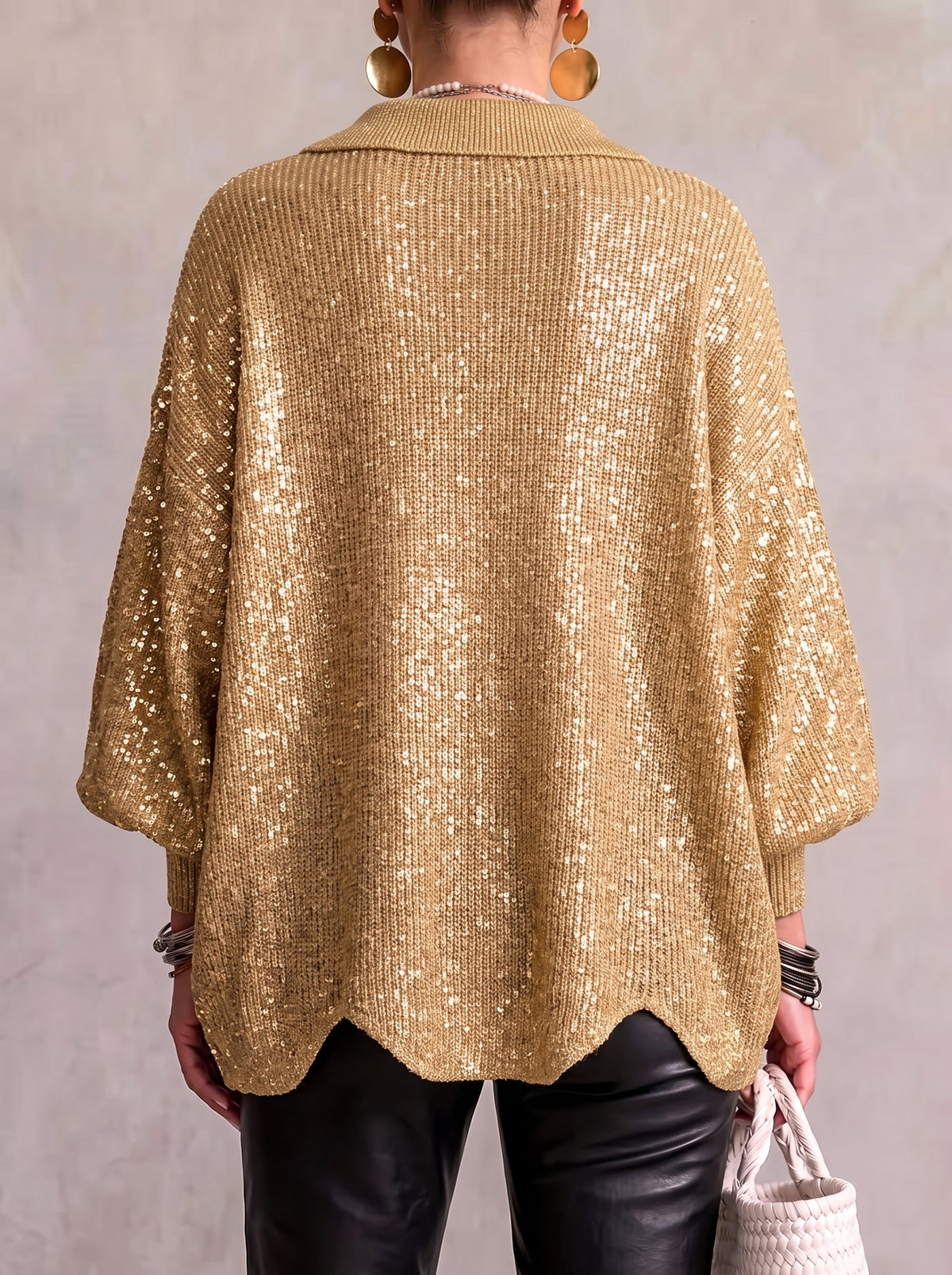 Isadora | Oversize kardigan s límcem a velkými kovovými knoflíky